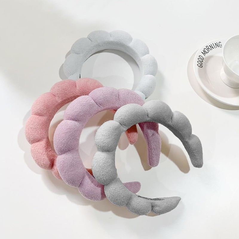 AOENJIE Spa Headbands for Washing Face or Makeup, Sponge Bubble