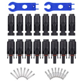 Sunway Solar Panel Cable Connectors 8pairs for Connecting Solar Connector Adapters with Assembly Tool Spanners for Connecting Solar Panels Extension Cable, 10 awg PV Wire,Solar Controller Regulator