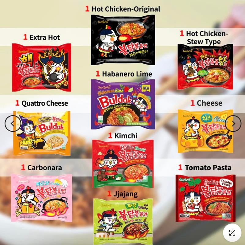 [10 Pack Box] Samyang Buldak Chicken Ramen 10 Flavor Combo