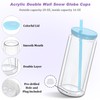 Micellwuu 20 oz Acrylic Snowglobe Tumbler, 4 Pack Double Wall