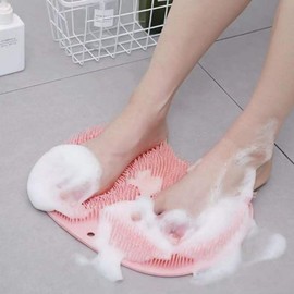 Foot Washing Mat and Scrubber Brush Foot Brush Pink 7ea