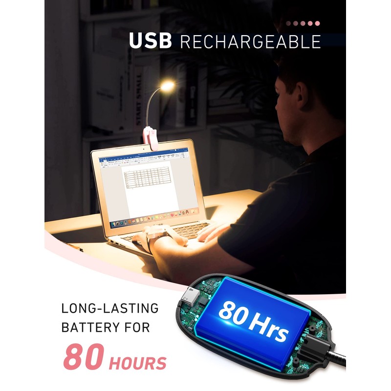 Monotremp Book Lights for Reading at Night in Bed, 80