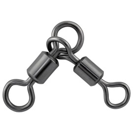 Dr.Fish Paquete de 30 pivotes de 3 vías de barril, giratorios de pesca, pesca de bagre, aparejos de pesca, conector de gancho de pesca, aparejo de pesca de pesca, aparejo de pesca de bagre, aparejo de agua salada, agua dulce, tamaño 2 x 3