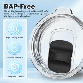 Tumbler Lids for Yeti, 30 oz Replacement Covers with Magnetic Slider for Rambler 30/32 oz Tumbler 14 oz Mug and 35 oz Straw Mug