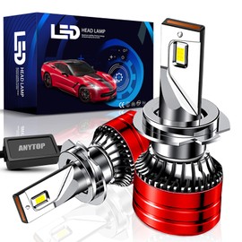 ANYTOP H7 Led Bombillas Para Delanteros Faros,180W 26000LM 6000K 600% Brillo Kid de Conversión,Luz Alta Y Baja,Luces Antiniebla 2 Unidades