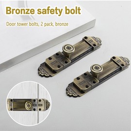 Door Latch Gate Bolt Double-Sided Lock Lock Bolt Bolt Door Lock Spring Bolt Door Lock Armoured Bolt Sliding Bolt Interior Garden Gate Door Lock Stainless Steel Pack of 2