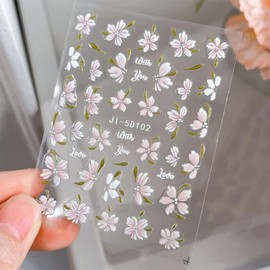 BSITSSS 5D Embossed Flowers Nail Stickers for Nail Art, Nails Sticker Decoration Accessories