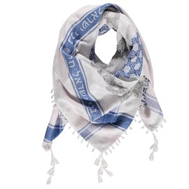 Sudra Jewish Scarf, Multi Color White Scarf with Tassel for Men & Women Premium Fabric, Versatile as Neck or Head Scarf