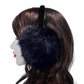 ZLYC Classic Women Kids Girls Adjustable Winter Ear Muffs Ear Warmers with Molleton Headband, darkblue