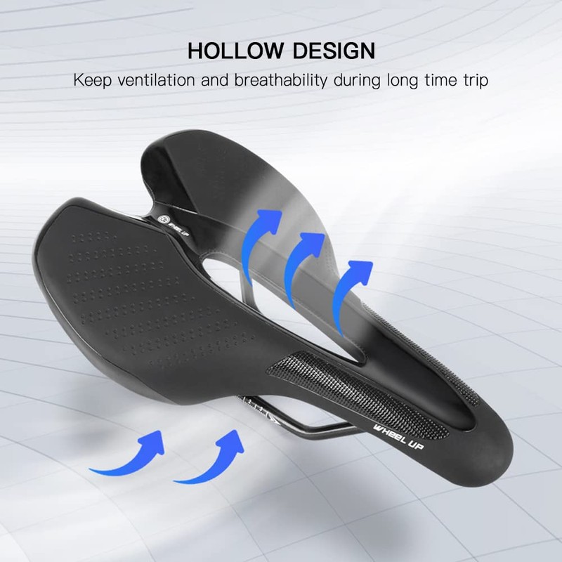 Bike Saddle, Bicycle Soft Saddle with USB Charging Warning Taillight
