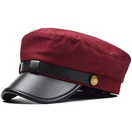 Chauffeur Hat for Men Women Classic Vintage Newsboy Cap Costume Hats Beret Cap - Color: Wine Red, Size: One Size