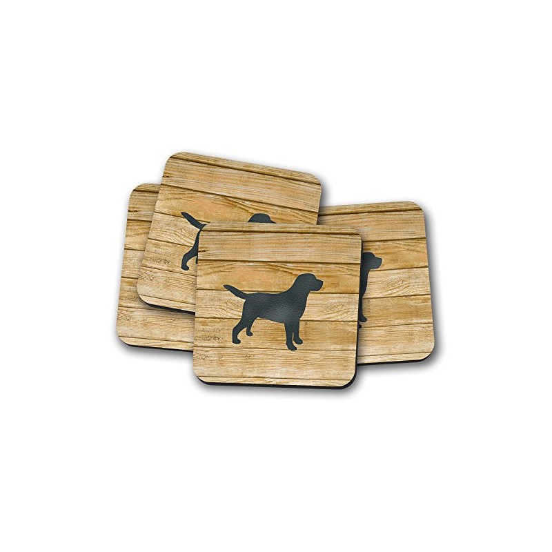 Silver Kangaroo Labrador Drinks Coasters - set of 4 drinks
