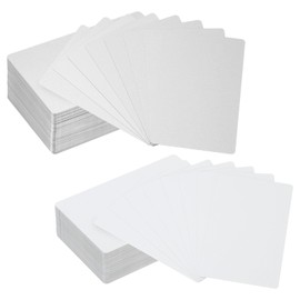 PATIKIL 100 Pack Sublimation Metal Business Cards Blank, 0.22mm Thick 3.4x2.1 Inch Aluminum Printable Name Card for Custom DIY Print, White&Silver(50pcs Each)
