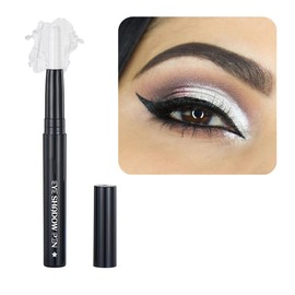 SAUBZEAN White Eyeshadow Stick Makeup, Cream Shimmer Eye Shadow Pencil, Hypoallergenic Waterproof Long Lasting Crayon, Smooth Glitter Primer Palette Eyeliner Make up