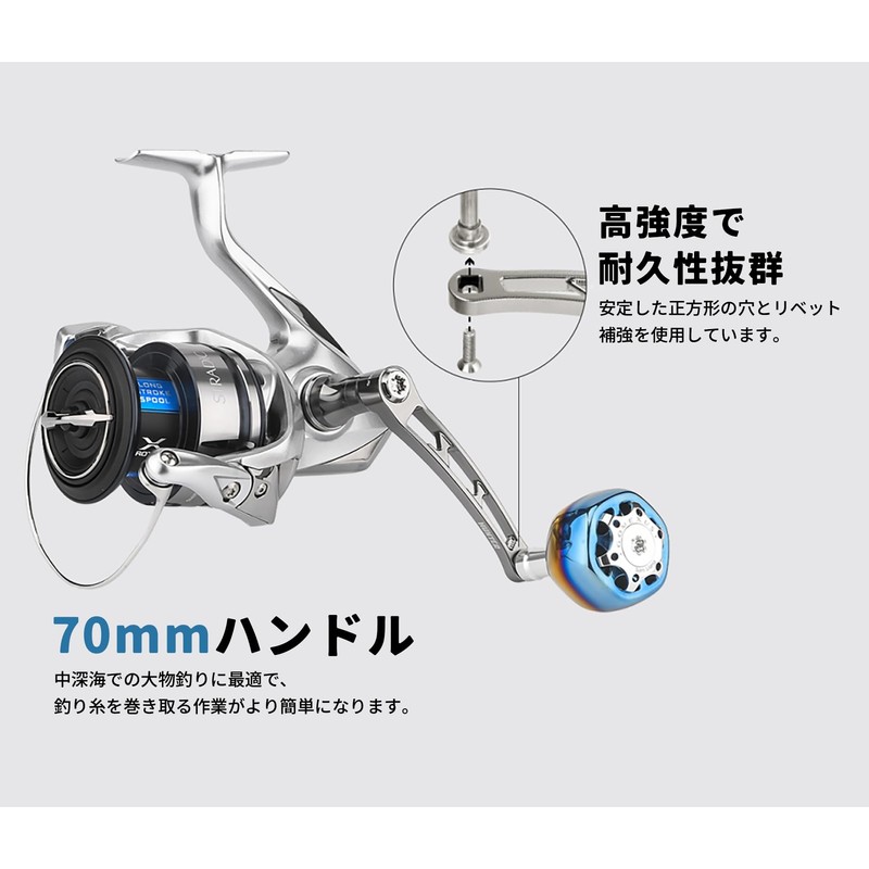 Gomexus 2.8 inches (70 mm) Handle for Shimano Daiwa Spinning