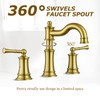 WINKEAR Roman Bathroom Sink Faucet 3 Holes Brushed Nickel 2