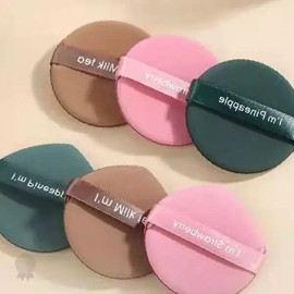 Strawberry 원형 메이크업 퍼프 케이스 포함 부드러운 화장 도구 쿠션 파운데이션 베이스 [스트로베리3P] Round Makeup Puff with Case, Soft Cosmetic Tool Cushion Foundation Base [Strawberry 3P]