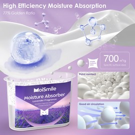 Moisture Absorbers 6 Pack, 10.5oz Humidity Absorber Box with Lavender Fragrance for Bathroom, Closets, Bedroom, Car, Dehumidifier
