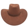Sandy Ting Men's Outback Faux Felt Wide Brim Western Cowboy
