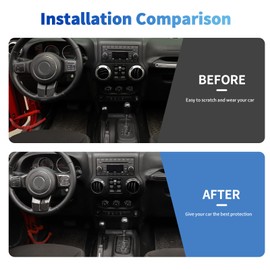 SQQP 18PCS Full Set Interior Trim Kit for Jeep Wrangler JK JKU 2011-2018 4 Door,Center Console Door Handle Side Outlet Cup Holder Gear Cover Trim (Carbon Fiber)