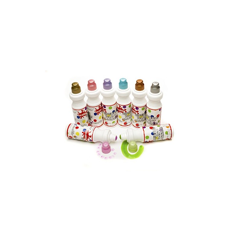 Scola Chubbi Paint Markers, 8 Assorted Pearlescent Colours, 75 ml