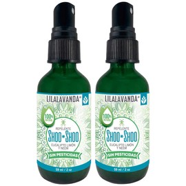 LilaLavanda Shoo*Shoo Repelente natural de mosquitos sin pesticidas, con aceite de Neem, aceite de eucalipto limón, citronela y cedro. Para bebe, niños y toda la familia (2 x 59 ml)