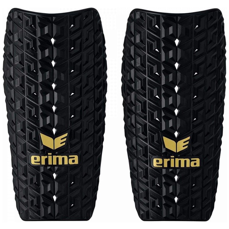 ERIMA Adult Evo Flex Shin Pads, Black/Gold, S