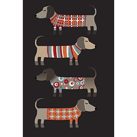 Notes: A Blank Sheet Music Notebook with Dachshund in Knitwear Cover Art