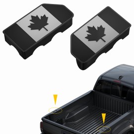 Canada Flag Stake Pocket Covers for 2015-2022 GMC Canyon/Chevy Colorado Truck Bed Rail Hole Plugs Stake Pocket Caps Cover Accessories (Set of 2)