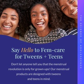 Happie Moon First Period Starter Pads for Tweens & Teens - Organic Topsheet - Ultra Thin with Wings - Chlorine-Free & Unscented, 20 Count