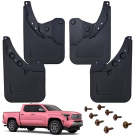 YLSCOO Mud Flaps fits 2024 2025 Toyota Tacoma, Mudguards kit Splash Guards Vehicle Sediment Protection No Drilling No Tape Mudflaps Tire Protector Mudflaps All Weather,4 PCS