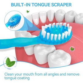 5 in 1 Disposable Mini Toothbrushes with Toothpaste, Floss, Pick & Tongue Scraper – Travel Size, Individually Wrapped, Portable Oral Care Set, 40 Packs Peppermint Dental Floss Picks Dual Threaded Floss Picks with Toothpick - Specification: 24PCS