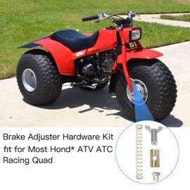 YOXUFA Rear Drum Brake Adjuster Hardware for TRX200sx 300Fourtrax ATC125M 250SX TRX125 400 450 CT70 Z50 SL70 SL125 CT90 Classic Bike Motorcycle ATV Brake Cable Adjuster Nut Joint Pin Spring 2 Set