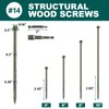 #14 x 4 Wood Structural Screws 50 Pack Hex Head