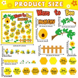 Ways to Bee Healthy Bulletin Board for Classroom Decoration Summer Bee Classroom Decoration Healthy Paper Cutouts Summer Healthy Habits Bulletin Board Decorations for School Wall Decor Supplies