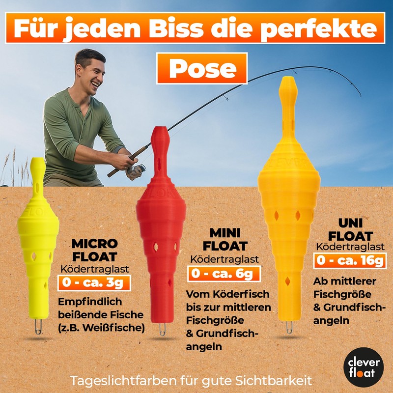 Clever Float Fishing Floats Set without Lead - 3 Floats