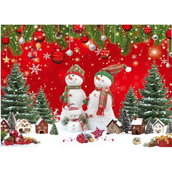 CHAIYA 7x5ft Christmas Red Backdrop Merry Christmas Backdrop Banner Red