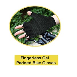 ROXX Guantes de ciclismo sin dedos para hombre y mujer, unisex, acolchados de gel, guantes de ciclismo de medio dedo, guantes de equitacin            