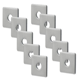 Coufce 10pcs M6 Square Bearing Plate Washer, 304 Stainless Steel Flat Pad Spacer Gasket Hardware Fastener, Heavy Duty Square Washers Plate, 0.26"(ID) x0.79"x0.79"x0.06"
