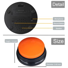 FRQNTKPA 8 Color Voice Recording Button, Dog Buttons for Communication Pet Training Buzzer, 30 Second Record & Playback, Funny Gift for Study Office Home wtih Whire and Coffee