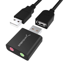 Sabrent – Adaptador de Sonido estéreo Externa USB de Aluminio, Negro (au-emcb)