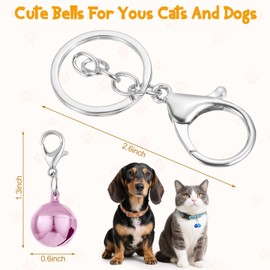 Cat Collar Bell Pet Bells for Cat Dog Collar, 9 Pack Small Dog Puppy Pet Bells for Collars with 1Pack Keychain