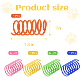 Andiker 30Pcs Cat Spiral Spring, Colorful&Durable Cat Spring Toys Plastic Cat Toys for Indoor Cats Swatting, Biting, Hunting to Kill Time and Keep Fit Cat Interactive Toy for Cats and Kittens (30pc)
