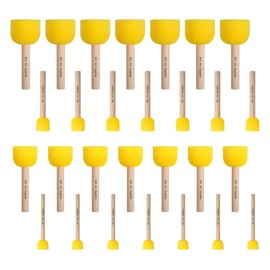 XDT Art Supplies Round Foam Brush 28 Piece Set 0.5''x7 0.75''x7 1''x7 +1.5''x7, Round Sponge Brush for Painting, Soft & Disposable & Washable