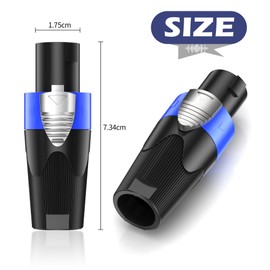 Jumwa Speakon Adapter Speakon Male and Female Metal Panel Twist Lock with Screwdriver Compatible with Neutrik Speakon NL4MP, NL4MPR, NL4FC, NL4FX, NLT4X, NL4 Series, NL2FC