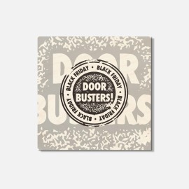Grunge Black Friday Door Busters 4'' X 4'' Square Wooden Coaster