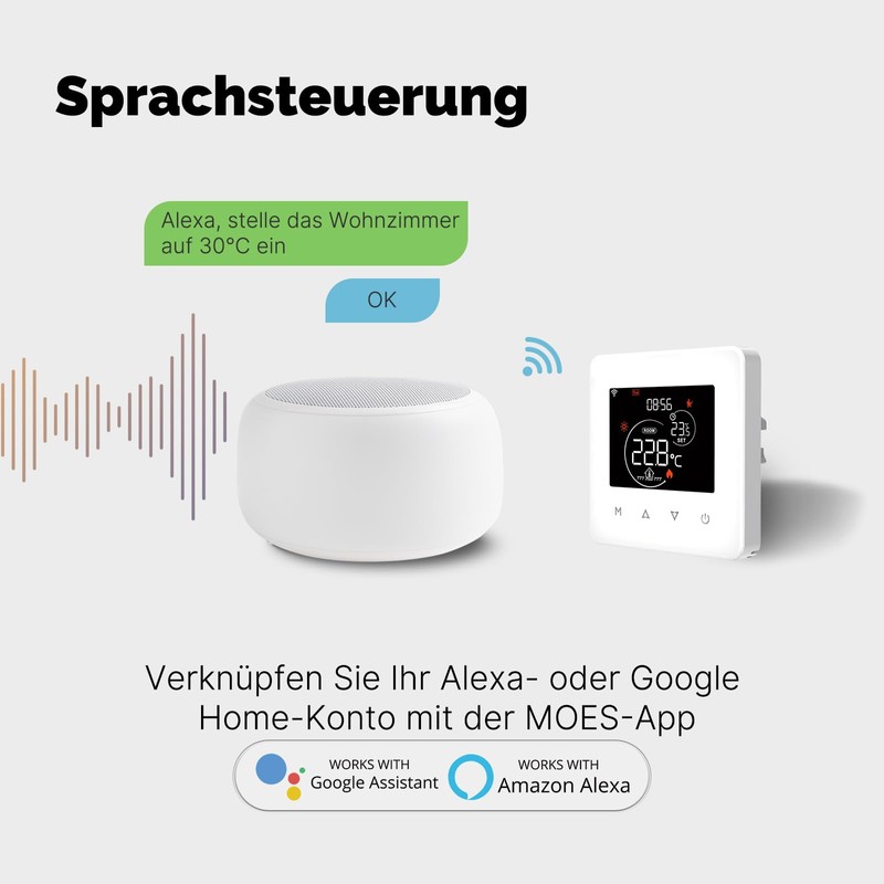 MOES Smart Thermostat Underfloor Heating Water, Room Thermostat Underfloor Heating