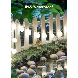 Brightown Solar Lights Outdoor Waterproof, 2 Packs Total 39Ft 120 LED Globe Solar String Lights for Outside, 8 Modes Outdoor Solar Lights for Yard Balcony Patio Tree Canopy Party (Pure White)