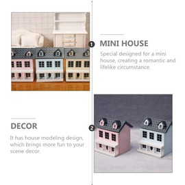 ifundom DIY Miniature and Furniture Dollhouse Kit, 3D Wooden Doll House Craft Model, Mini DIY Model Wooden Dollhouse Kit, Blue