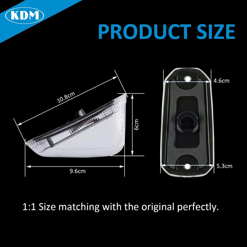 KDM Clear Lens Housing with White Led Bulb Cab Roof